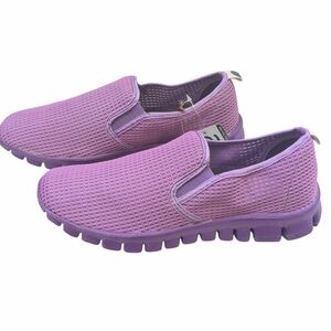 Purple Mesh Slip-On Loafers for Women